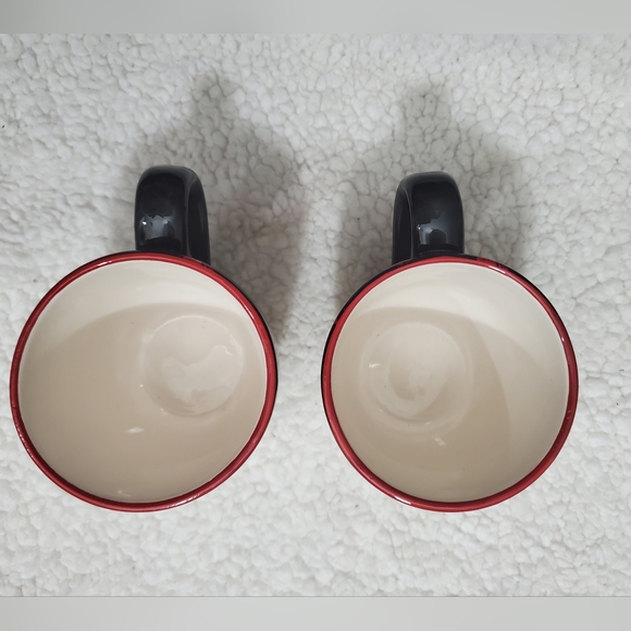 Cracker Barrel set 2 Coffee Mugs Cups Rooster stoneware Farm Western Country - Picture 6 of 6